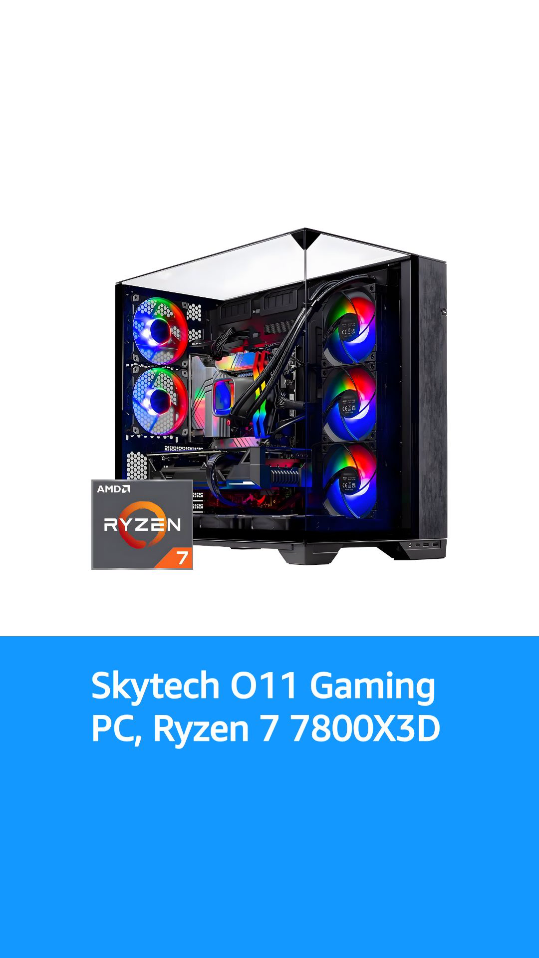 パソコン Ryzen7 7800x3d  RTX4070Ti Skytech Blaze Gaming PC, Ryzen 7 7800X3D 4.2 GHz, RTX 4070 Ti